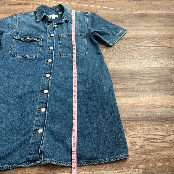 Universal Thread Short Sleeve Denim Mini Shirtdress Blue Wash Size Small Casual - Picture 9 of 9